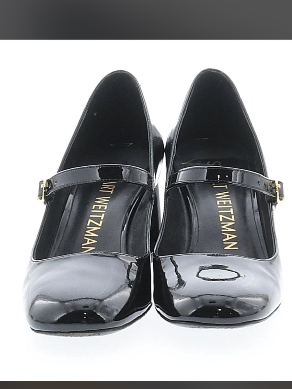 Stuart Weitzman Black Patent Mary Jane Pumps with Buckle